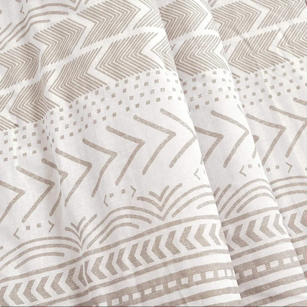 Lush Decor Hygge Geo Throw Blanket, Taupe & White